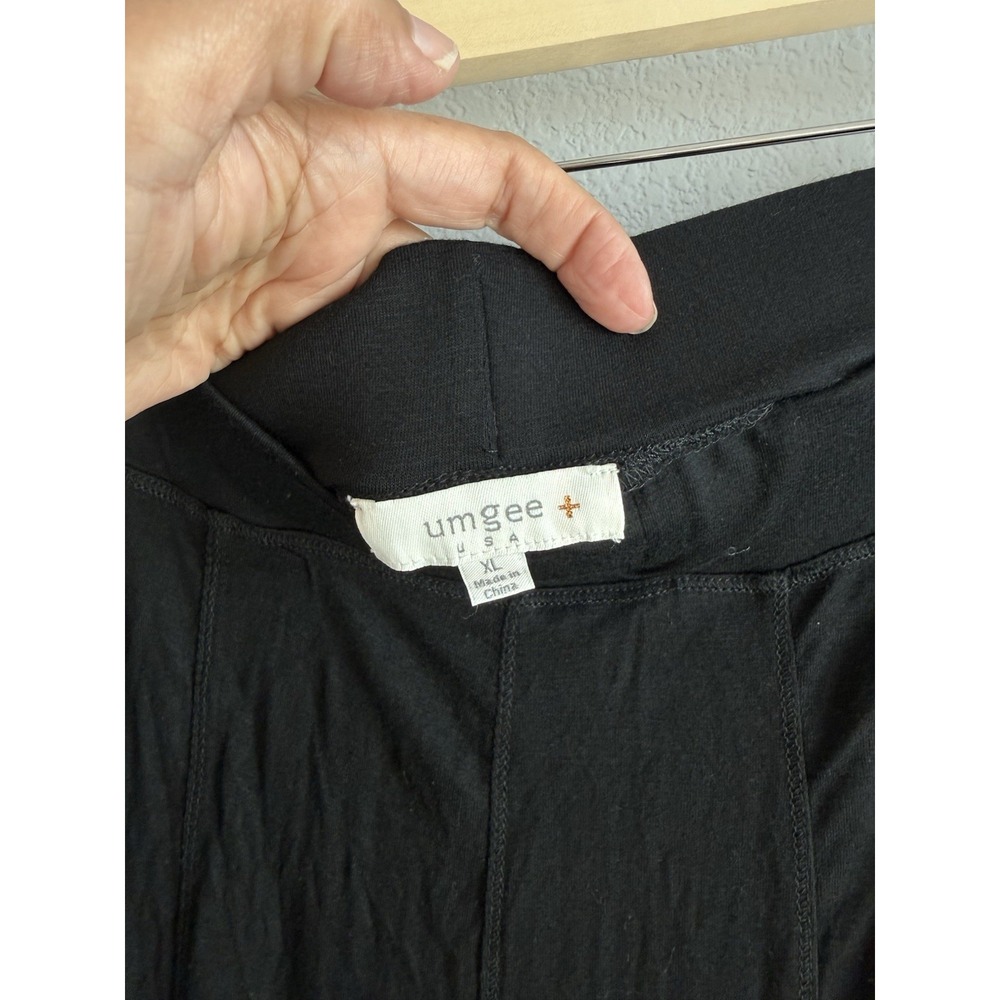 Umgee Maxi Skirt Size XL Pull On Black Jersey Boho Flowy Lightweight Casual - Picture 4 of 7